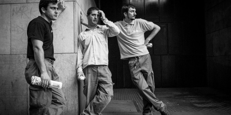 Workers on La Rambla, Barcelona