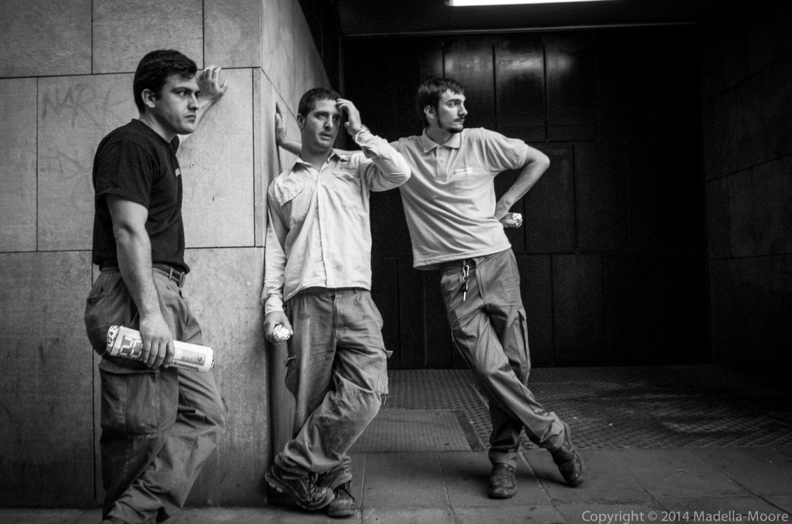 Workers on La Rambla, Barcelona