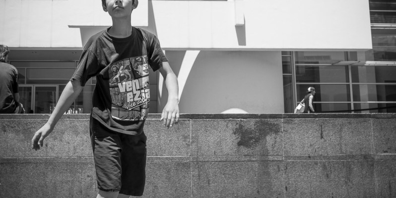 Child Skateboarder, Plaça dels Angels, Barcelona