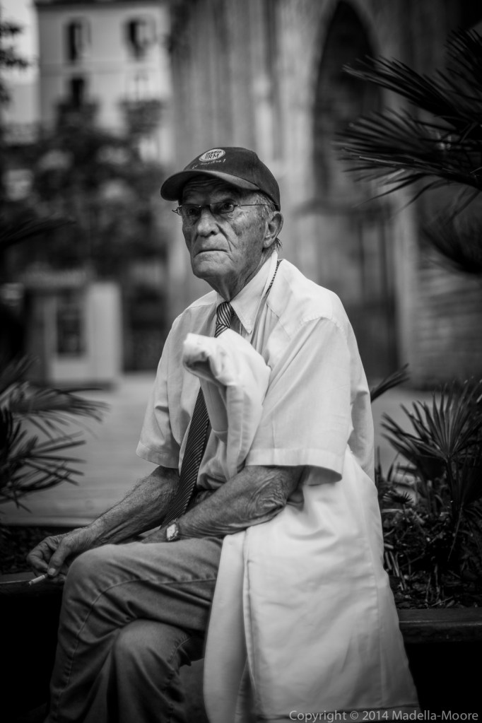 Old man sitting, Plaça del Pi, Barcelona