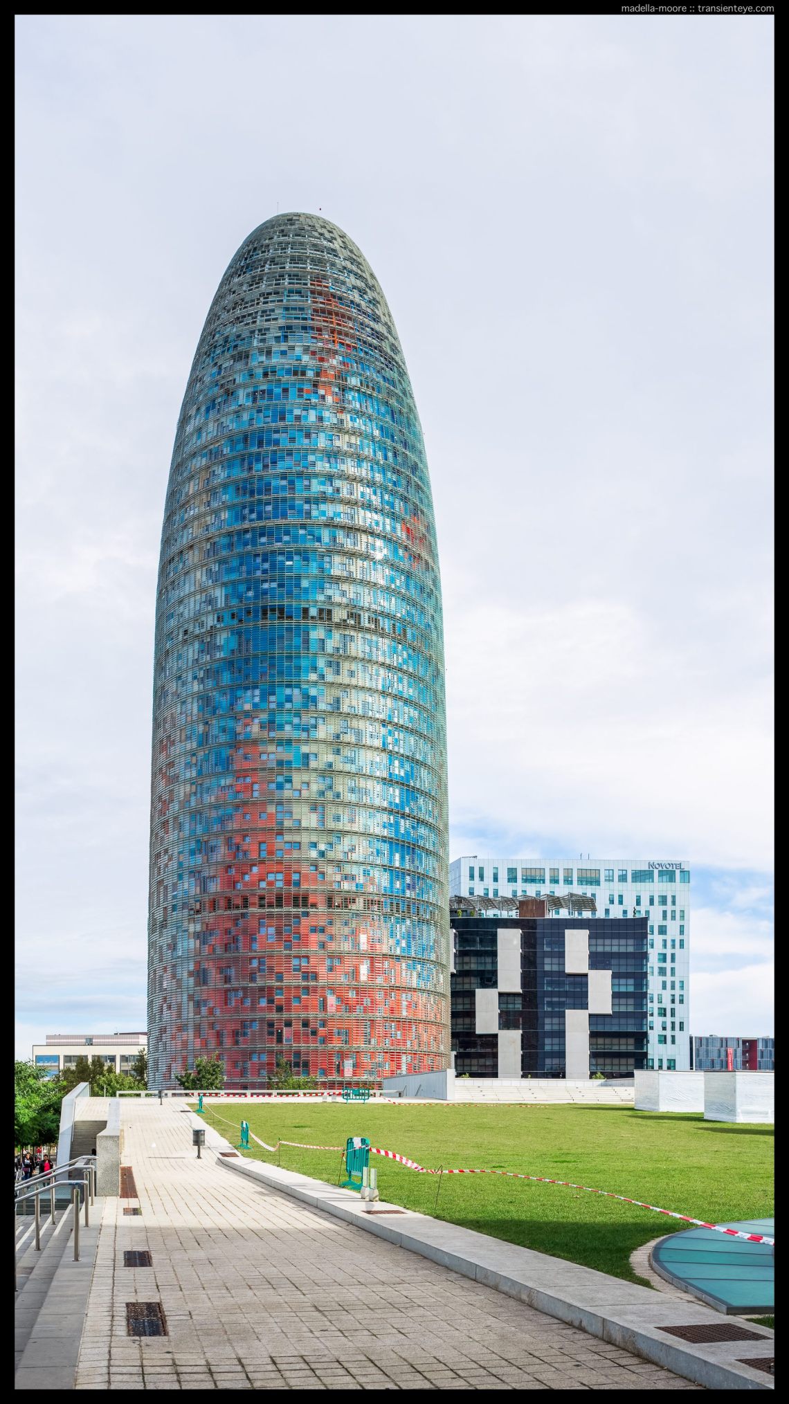 Torre Agbar, Barcelona. Canon 5D Mark III with 50mm f1.2L. Panorama stitch from five photographs.
