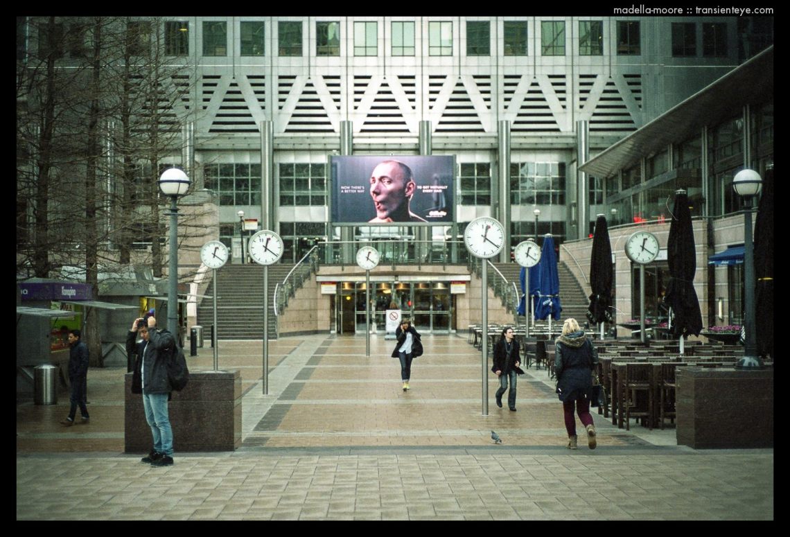 Photograph of clocks in the City of London by Mark Moore.