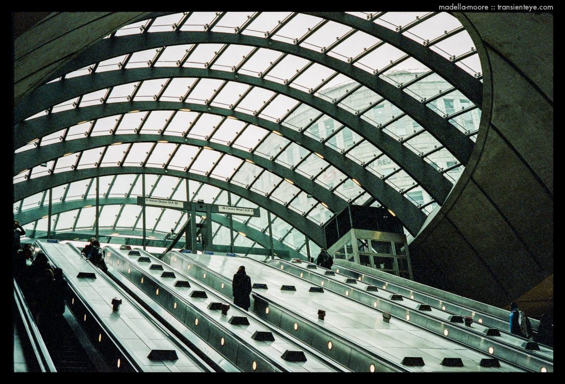 Metro entrance at Canary Wharf, London. Photograph by Mark Moore.