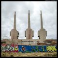 Old power station chimneys, Graffitti,  Sant Andrià de&nbsp;Besòs