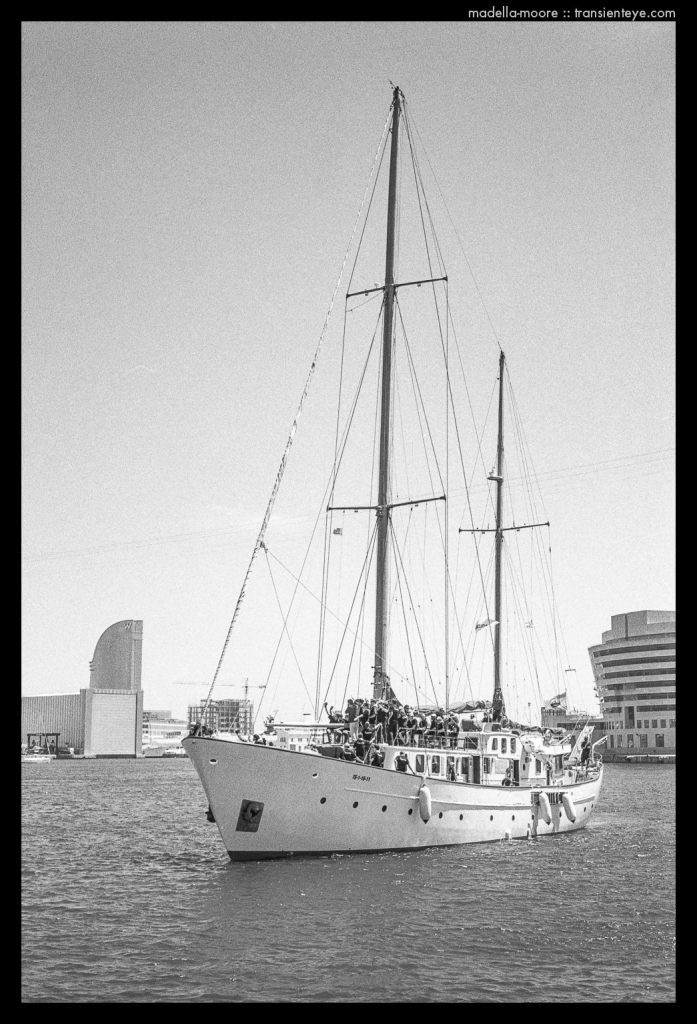 Yacht, Port Vell, Barcelona - Black and White Film Photography