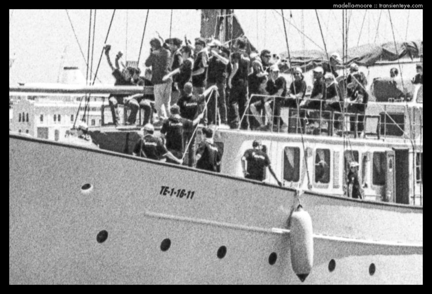 Yacht - Crop showing grain and resolution - Black and White Film Developing