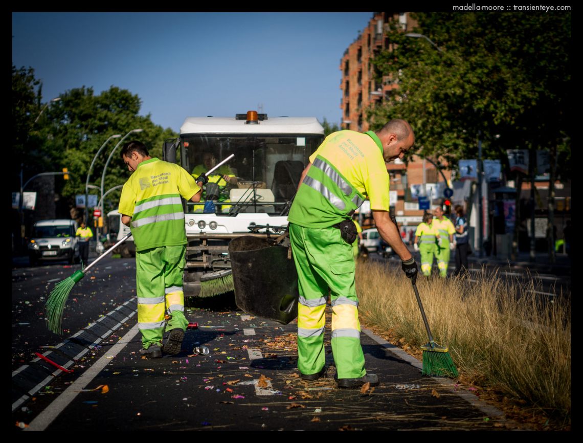 Cleaning up after the Barcelona Pride March