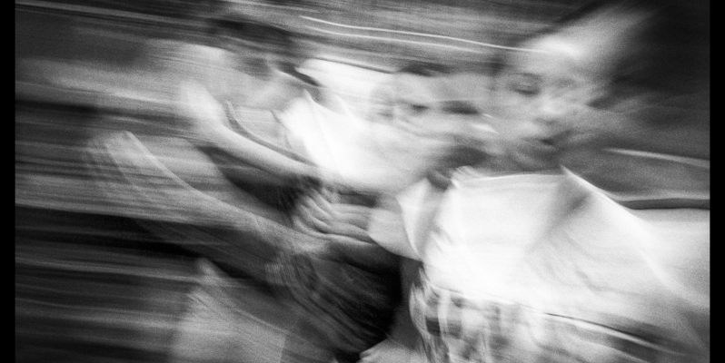 People on La Rambla, Barcelona - Motion Blurred Film Photography