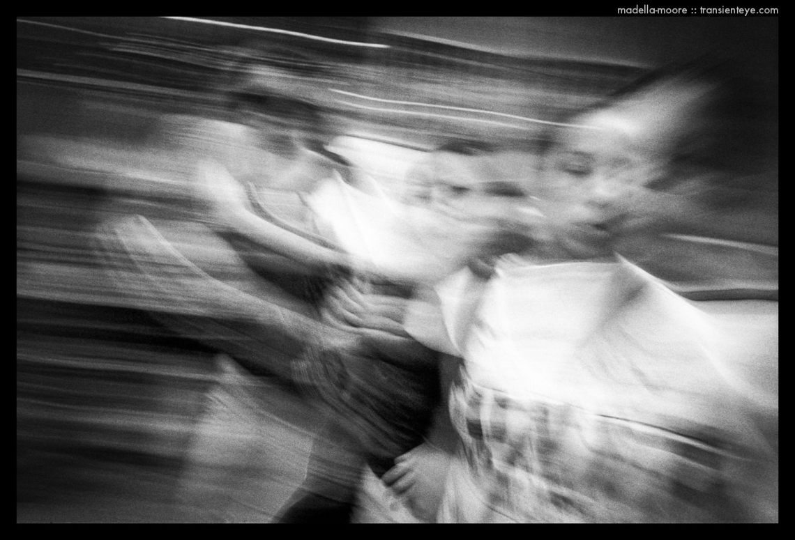 People on La Rambla, Barcelona - Motion Blurred Film Photography