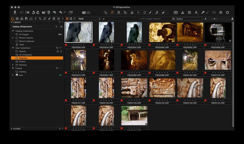 Using colour tags to mark images as rejected...