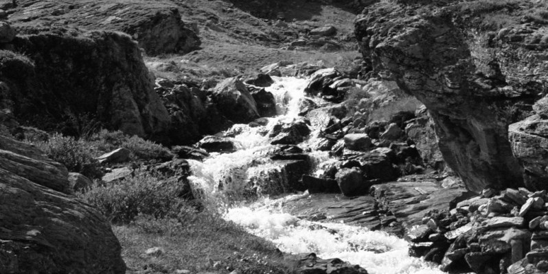 Mountain Stream, Switzerland. Ilford Delta 100.