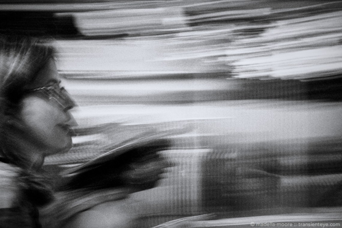 Motion blue film image, Barcelona.