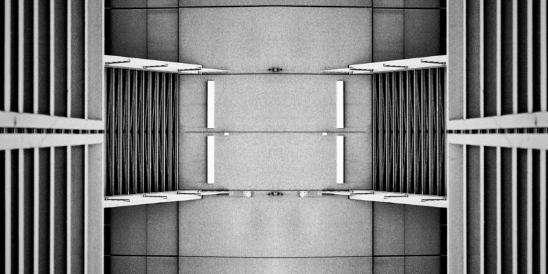 Abstract architectural image using Black and While film.