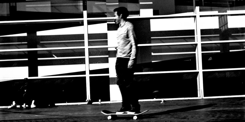 Skateboarders at Plaça dels Angels, Barcelona