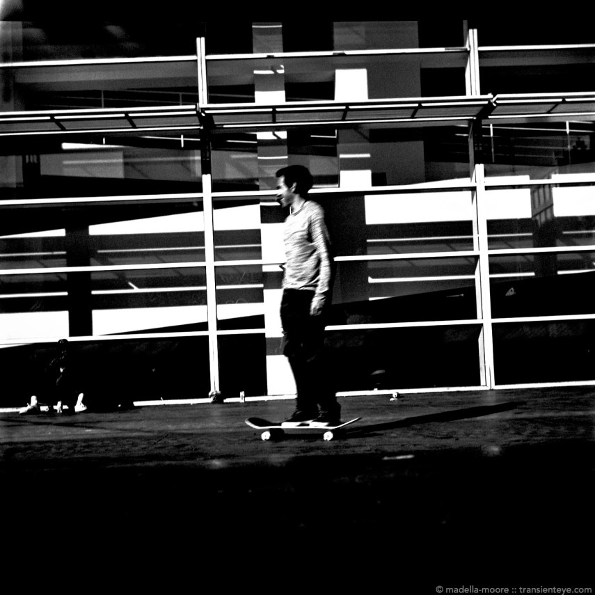 Skateboarders at Plaça dels Angels, Barcelona