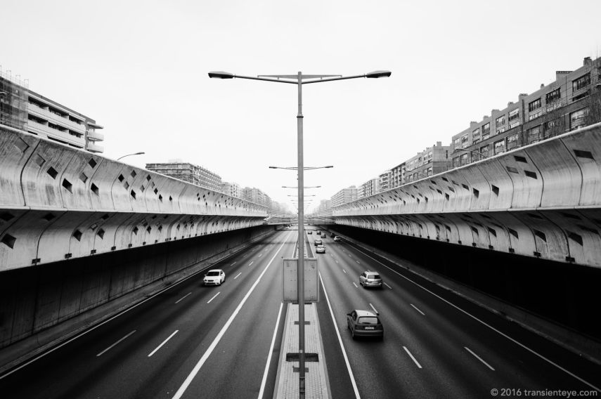 Gran Via, Barcelona. Ricoh GR shot in RAW and converted to Black and White in Capture One Pro 9.0.3