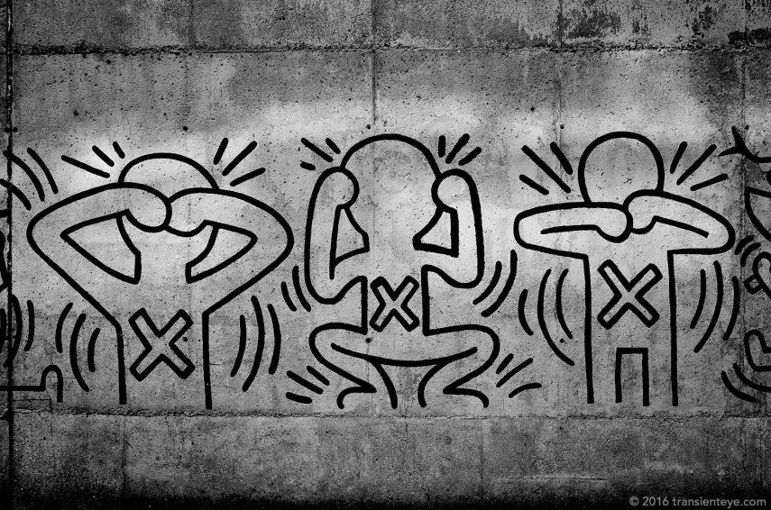 Part of an AIDs (SIDA) mural alongside the MACBA, Barcelona.