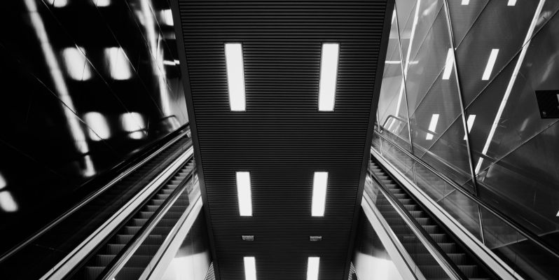 Torrassa Metro Escaleras, Barcelona. Ricoh GR II in Black and White.