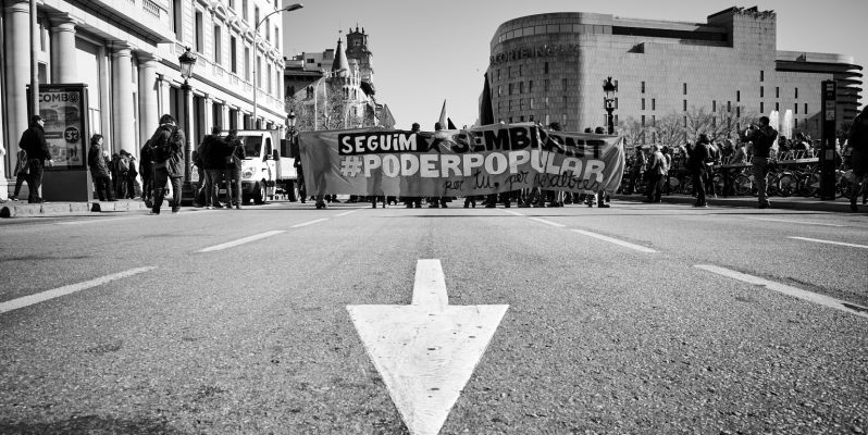 Anti-capitalist protest, Barcelona - GR II processed in Capture One Pro 9.03