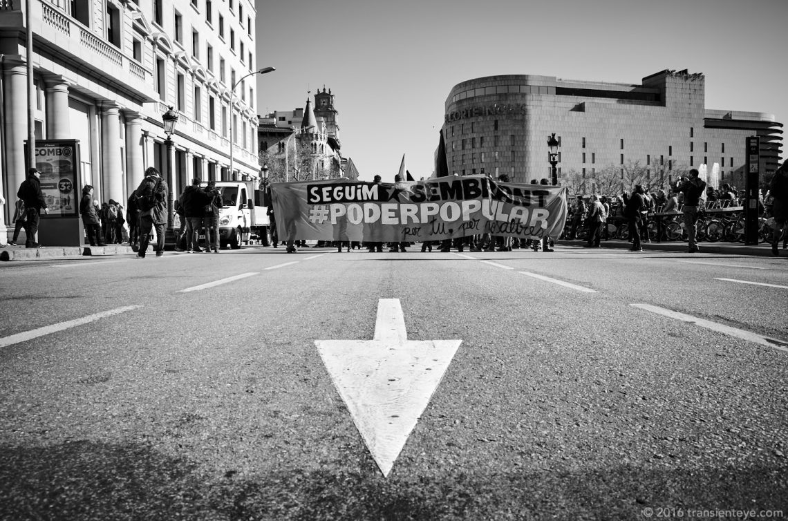 Anti-capitalist protest, Barcelona - GR II processed in Capture One Pro 9.03