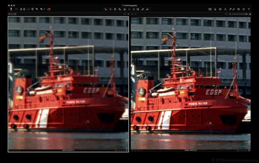 Initial Scan (left) vs Sharpened (right)