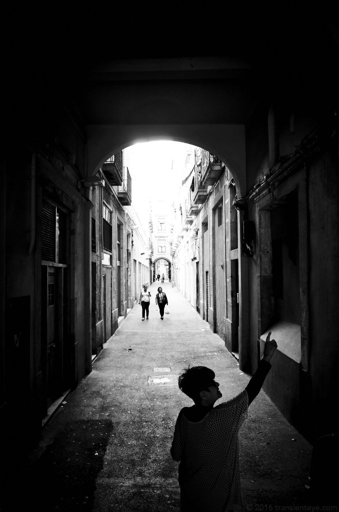 Passageway in the Raval, Barcelona.