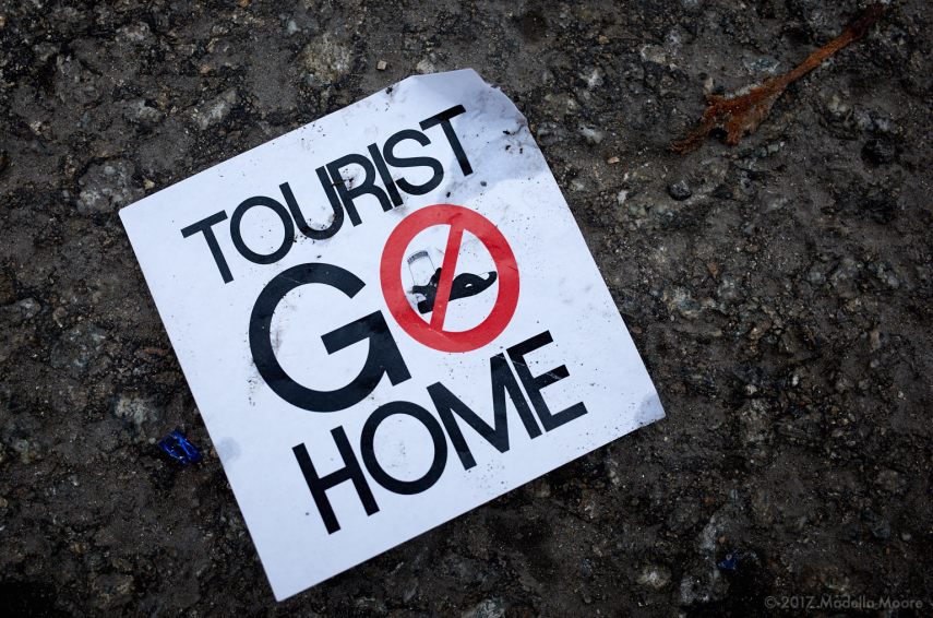 Tourist Go Home - Protest Sticker, Barcelona
