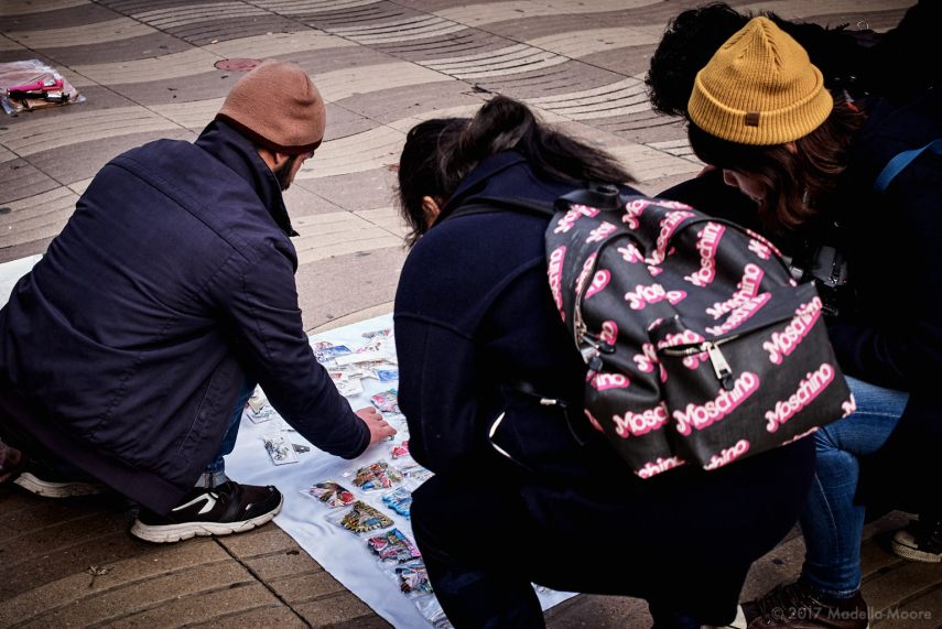 Illegal street vendor, Las Ramblas, Barcelona