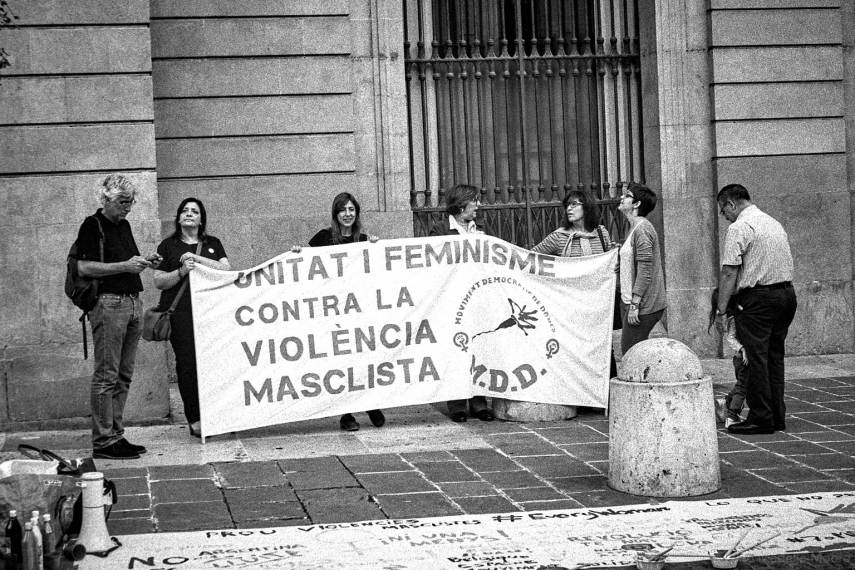Protest against male violence, Plaça Sant Jaume, Barcelona