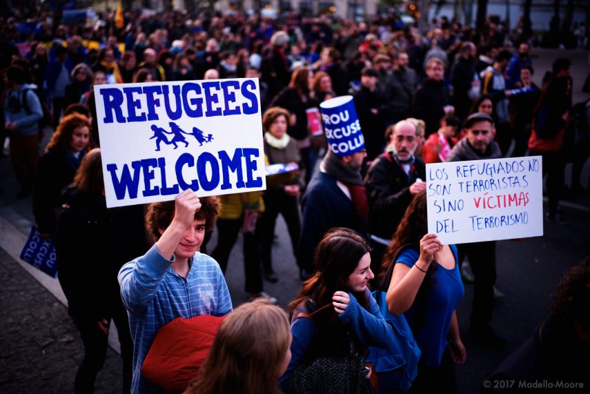 Vollem Acollir: Protest in Barcelona in support of refugees