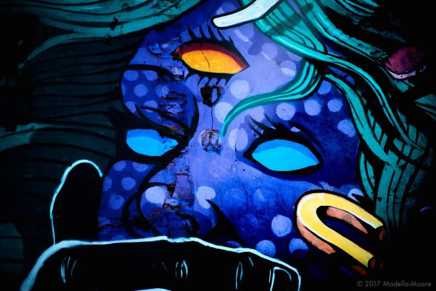 Four Doors - Barcelona Street Art, Glories - Woman with smothered mouth