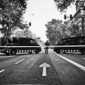 The Mossos d’Esquadra, blocking the Gran Via in Barcelona. It is unclear if they now report to Madrid or to&nbsp;Barcelona.