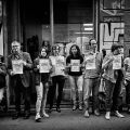 The staff of Vilaweb, protesting the arrest of the heads of Omnium and&nbsp;Assemblea.