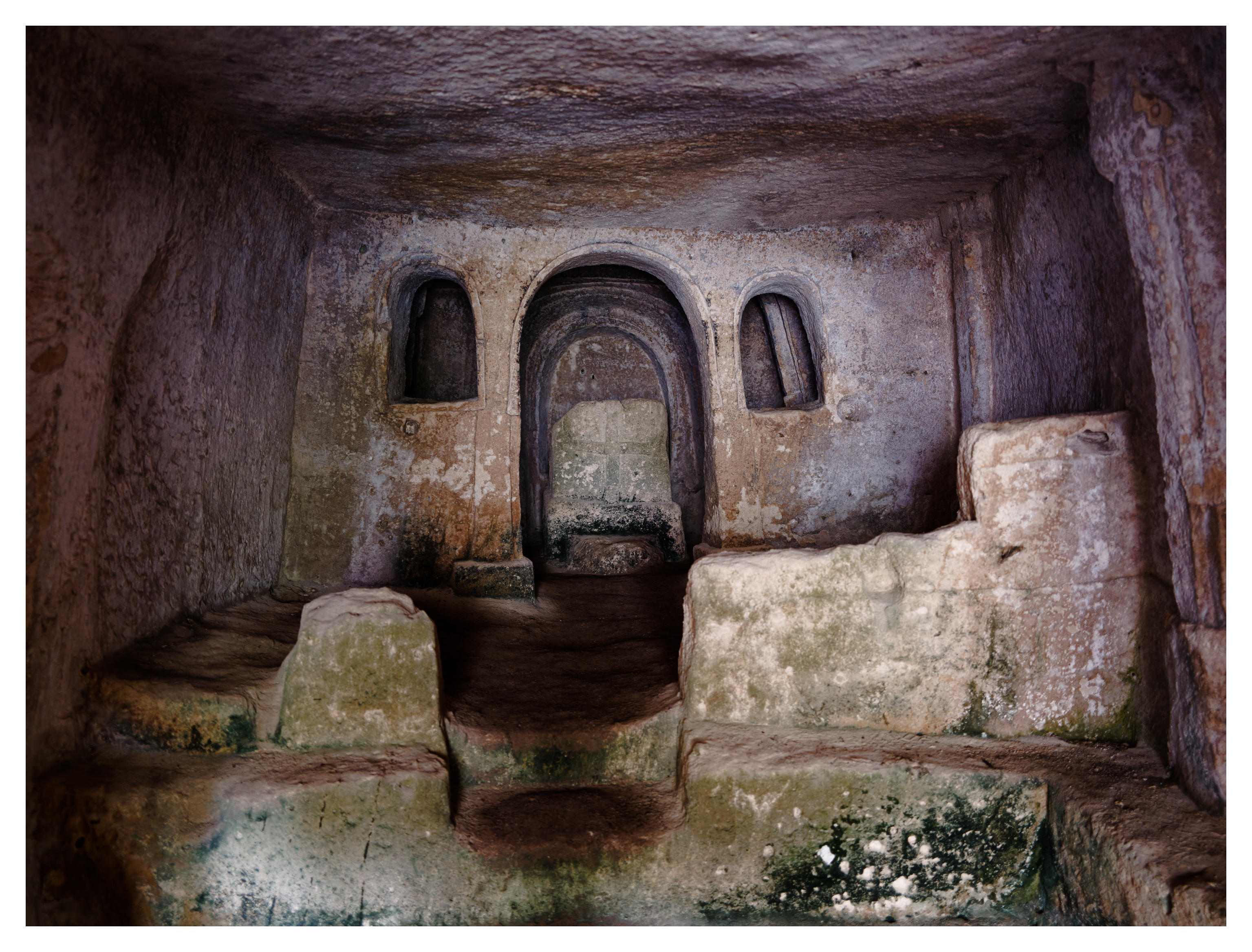Inside a church carved in to the rock